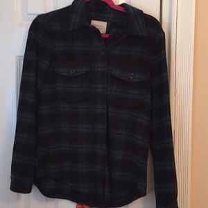 Thick green and black flannel